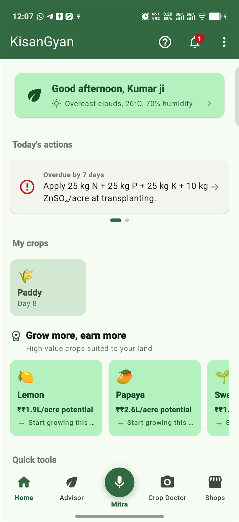 Your whole farm — today's actions at a glance